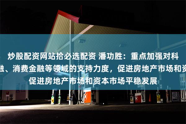 炒股配资网站拾必选配资 潘功胜：重点加强对科技创新、绿色金融