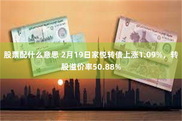 股票配什么意思 2月19日家悦转债上涨1.09%，转股溢价率