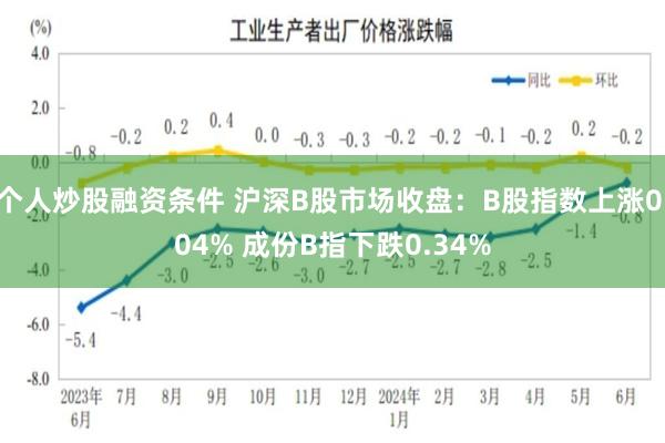 个人炒股融资条件 沪深B股市场收盘：B股指数上涨0.04% 